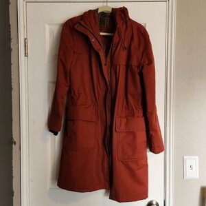 Pendleton Womens Hooded Long Parka Coat - Rust